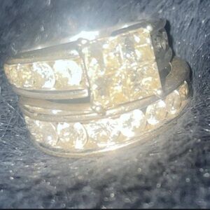 Princess-Cut Quad Diamond Bridal Set 3-7/8 ct tw 14K White Gold